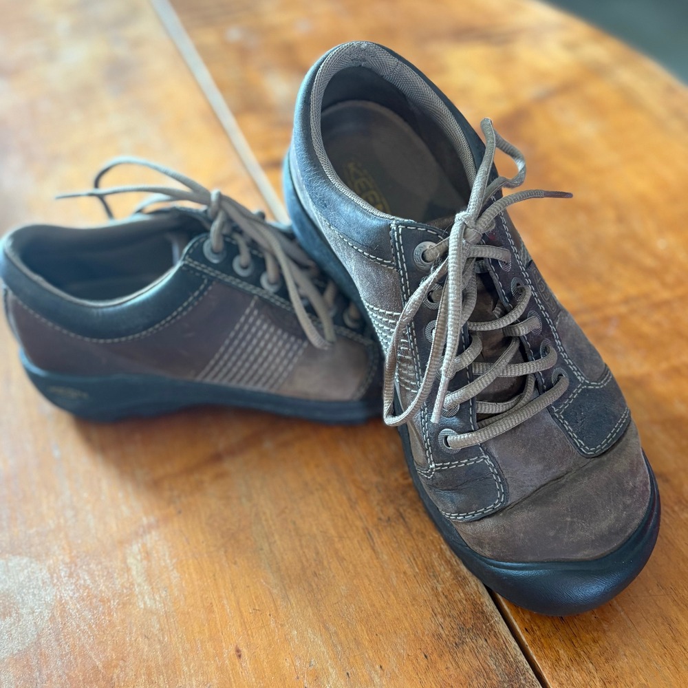 Keen Presidio Mens 8 Walking Shoes Brown Leather Lace Up Comfort 1007722 - Picture 1 of 10